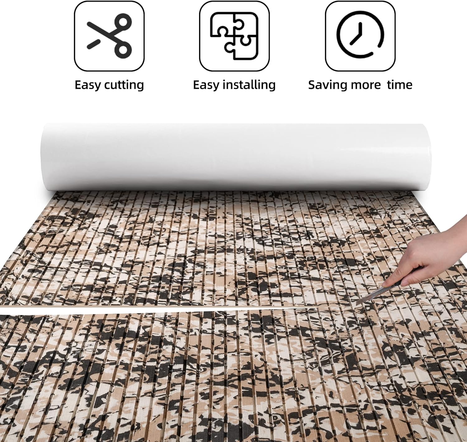 Boat Flooring Eva Foam Boat Decking Marine Flooring Camo Brushed Non-slip Self-adhesive Boat Carpet For Motorboat Yacht Kayak RV Swimming Pool 94.5"x47.2"/ 23.6"/15.7" By PAIDU