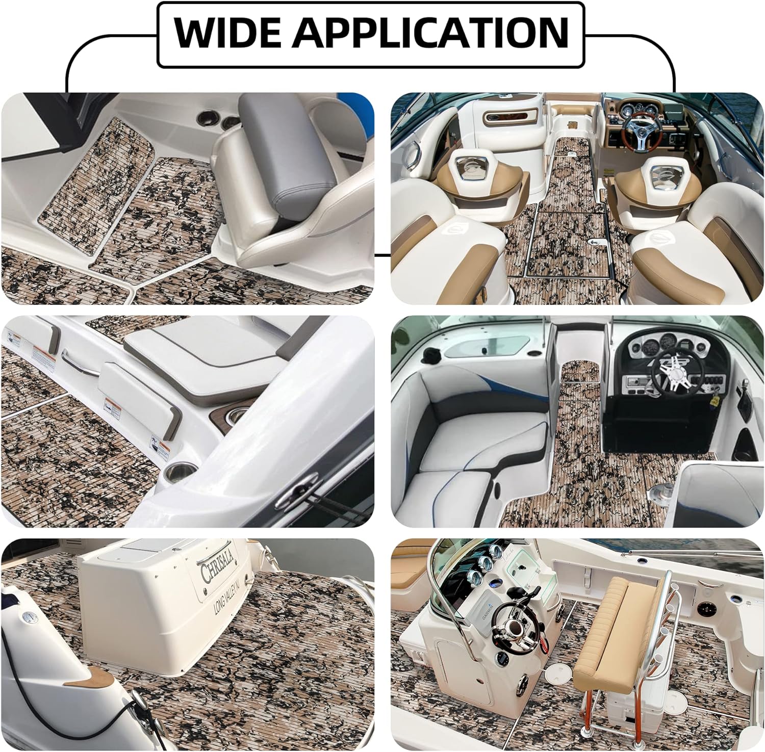 Boat Flooring Eva Foam Boat Decking Marine Flooring Camo Brushed Non-slip Self-adhesive Boat Carpet For Motorboat Yacht Kayak RV Swimming Pool 94.5"x47.2"/ 23.6"/15.7" By PAIDU